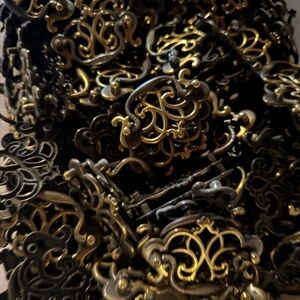 Antique-Style Ornate Metal Drawer Pulls - Bronze and Gold Tones 3 3/4 inches